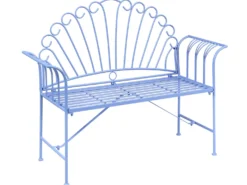 Ławka ogrodowa CAVINIA 125 cm Metal Błękitny