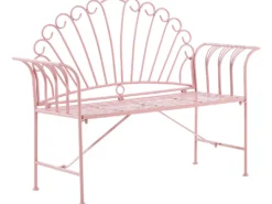 Ławka ogrodowa CAVINIA 125 cm Metal Różowy