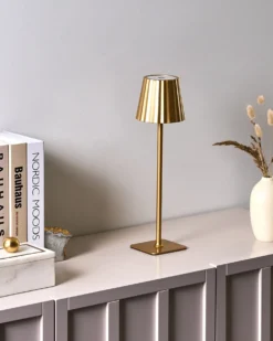 Bezprzewodowa lampa stołowa LED ABARO Ze ściemniaczem Metal Złoty