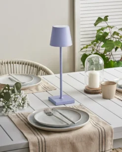 Bezprzewodowa lampa stołowa LED BACEIRO Metal Jasnofioletowy