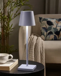 Bezprzewodowa lampa stołowa LED BACEIRO Metal Jasnofioletowy