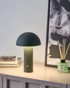 Bezprzewodowa lampa stołowa LED BOJO Ze ściemniaczem Metal Ciemnozielony