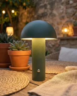 Bezprzewodowa lampa stołowa LED BOJO Ze ściemniaczem Metal Ciemnozielony