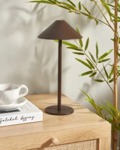 Bezprzewodowa lampa stołowa LED FRANCOLI Ze ściemniaczem Metal Brązowy