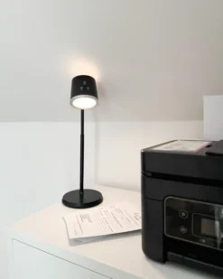 Bezprzewodowa lampa stołowa LED LIBRA Ze ściemniaczem Czarny