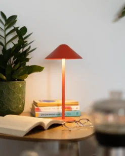 Bezprzewodowa lampa stołowa LED MODJO Ze ściemniaczem Metal Czerwony