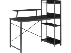 Biurko BILOXY Czarny 120 cm 64 cm z półkami
