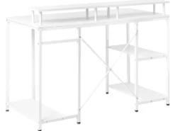 Biurko CADDO Biały 120 cm 60 cm z półkami