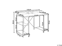 Biurko CADDO Biały 120 cm 60 cm z półkami