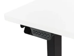 Biurko narożne regulowane elektrycznie DESTINES Biały/ czarny 160 cm 109 cm Prawostronny