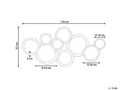 Dekoracja ścienna ARGON Metal 57 cm Kolorowy