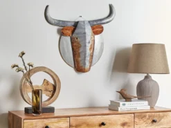 Dekoracja ścienna Byk ERBIUM Metal 41 cm Szary