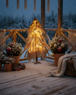 Dekoracja ogrodowa LED BIFROST Choinka 123 cm Beżowy
