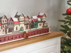 Dekoracja świąteczna LED ASPERN Kalendarz adwentowy 18 cm Czerwony