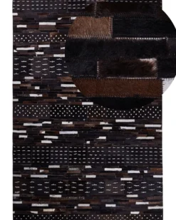 Dywan AKSEKI Ciemnobrązowy 160 x 230 cm Skóra naturalna