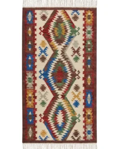Dywan AREVIK Kolorowy 80 x 150 cm Wełna Kilim