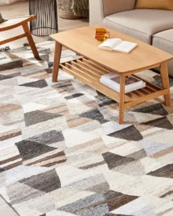 Dywan ARGAVAND Beżowy 160 x 230 cm Wełna Kilim