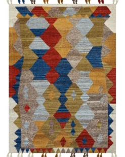 Dywan ARZAKAN Kolorowy 160 x 230 cm Wełna Kilim