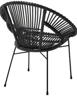 Krzesło do jadalni SARITA Rattan Czarny