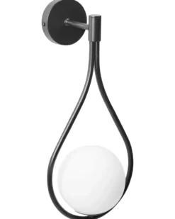 Lampa ścienna AUROUE Czarny Metal