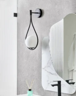 Lampa ścienna AUROUE Czarny Metal