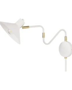 Lampa ścienna BALIEM Biały Metal Regulowana