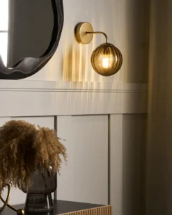 Lampa ścienna BOOMI Ciemnobrązowy Szkło