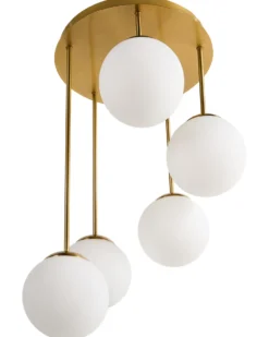Lampa wisząca 5-punktowa RIANA Metal Mosiężny