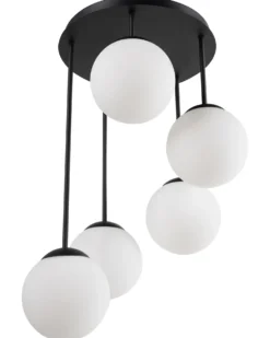 Lampa wisząca 5-punktowa RIANA Szkło Czarny