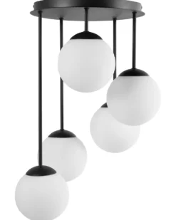 Lampa wisząca 5-punktowa RIANA Szkło Czarny