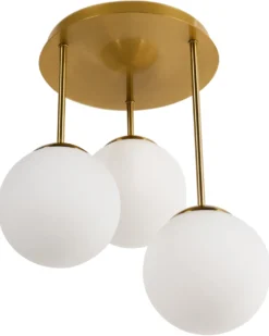 Lampa wisząca 3-punktowa RIANA Szkło Metal Mosiężny