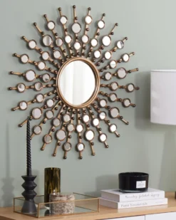 Lustro ścienne BLOIS 70 cm 70 cm Metal Złoty