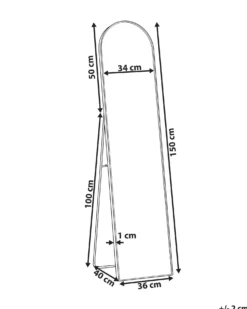 Lustro stojące BAGNOLET 150 cm Metal Czarny