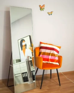 Lustro stojące BEAUVAIS 156 cm Metal Srebrny