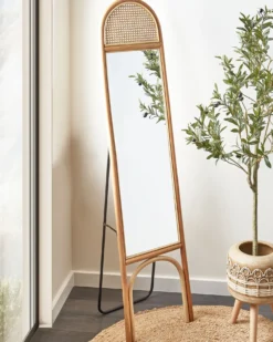 Lustro stojące BRUSSEY 170 cm Rattan Naturalny