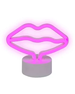 Neon LED Usta FLORA Różowy