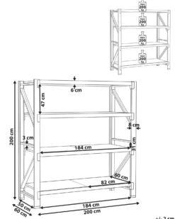 Regał magazynowy FIUGGI Metal 200 cm 200 cm Pomarańczowy
