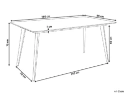 Stół ogrodowy RODALLO 160 cm 90 cm Kamień Czarny marmur