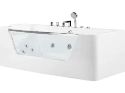 Wanna narożna z hydromasażem BARRANCA 170 x 85 cm Biały