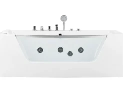 Wanna narożna z hydromasażem BARRANCA 170 x 85 cm Biały
