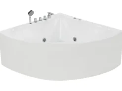 Wanna narożna z hydromasażem ISLITA 187 x 133 cm Biały