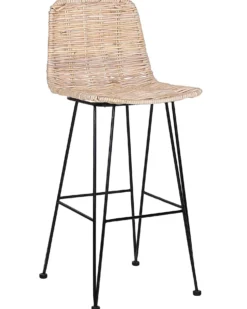 Zestaw 2 krzeseł barowych CASSITA Rattan Naturalny