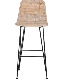 Zestaw 2 krzeseł barowych CASSITA Rattan Naturalny