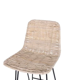 Zestaw 2 krzeseł barowych CASSITA Rattan Naturalny