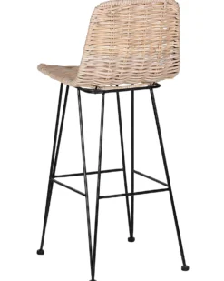 Zestaw 2 krzeseł barowych CASSITA Rattan Naturalny