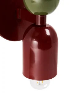 Zestaw 2 lamp ściennych TOPI Czerwony/ zielony Metal