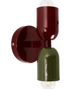 Zestaw 2 lamp ściennych TOPI Czerwony/ zielony Metal