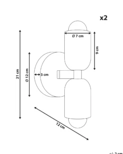 Zestaw 2 lamp ściennych TOPI Pastelowy róż Metal