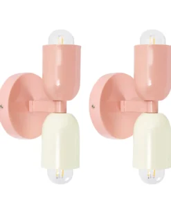 Zestaw 2 lamp ściennych TOPI Pastelowy róż Metal