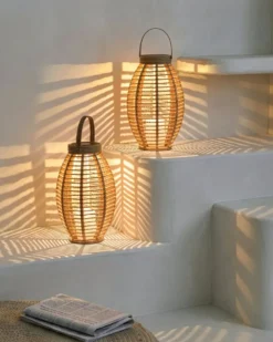 Zestaw 2 lampionów solarnych SHANGANI 40 cm Naturalny